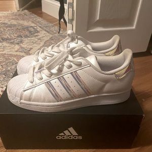 Cloud white and iridescent Superstar Shelltops adidas